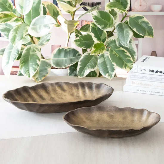 Small Bronze Oval Bowl