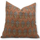 Terracotta + Navy Handmade Block Print Pillow