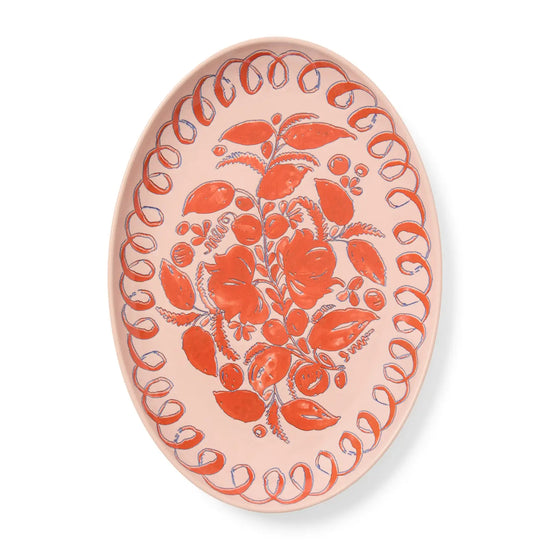 Pink Amalfi Oval Tray