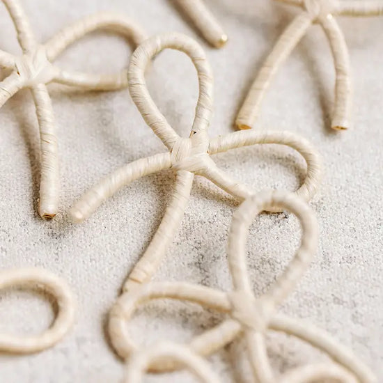 Natural Raffia Bow Earrings