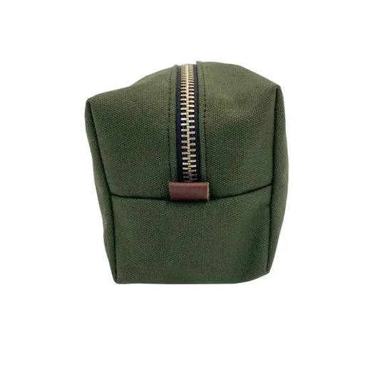 Olive Canvas with Brown Leather Dopp Kit