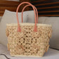Petite Flower Crochet Straw Bag