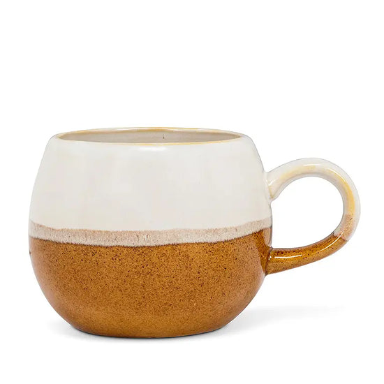 White + Brown Ball Mug