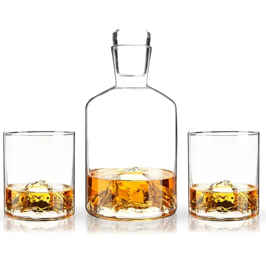 Mountain Tumblers + Crystal Decanter Set