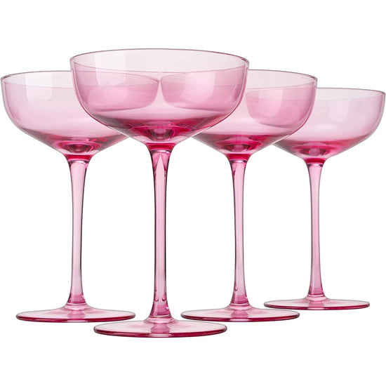 7oz Rose Colored Coupe Glass