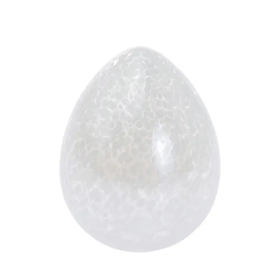 Speckled White Glass Egg