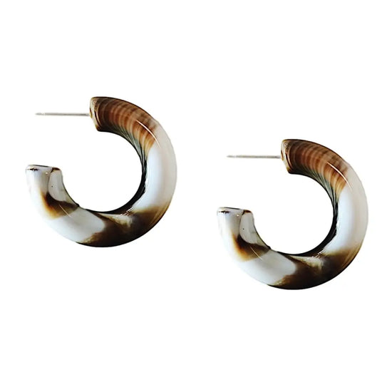 Latte Chunky Lucite Earrings