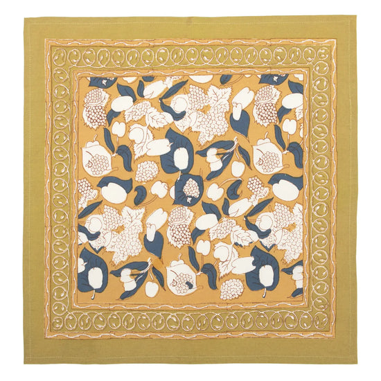 S/6 Forest Harvest Mustard & Blue Napkins
