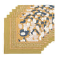 S/6 Forest Harvest Mustard & Blue Napkins