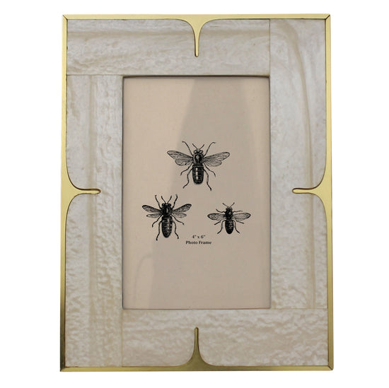 4x6 Mop Resin & Brass Picture Frame
