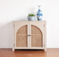 White Washed Arched Front Cabinet