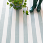 Catamaran Stripe Light Blue/Ivory Handwoven Indoor/Outdoor Rug