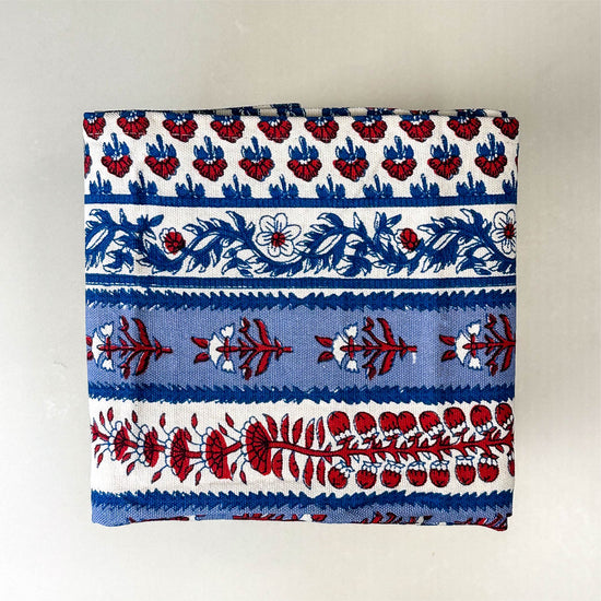 Red & Blue Avignon Tea Towel