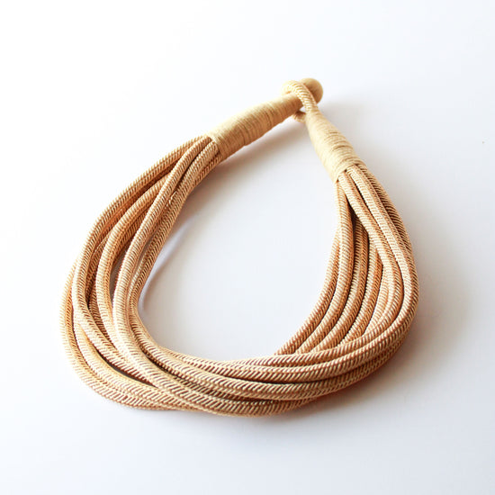 Tan Slub 8-Strand Necklace