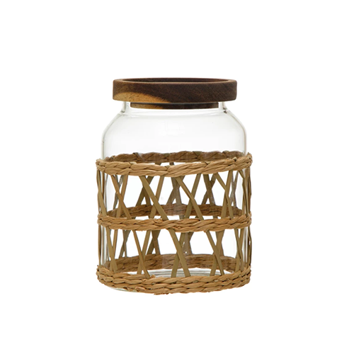 42 oz. Glass Canister w/Woven Sleeve