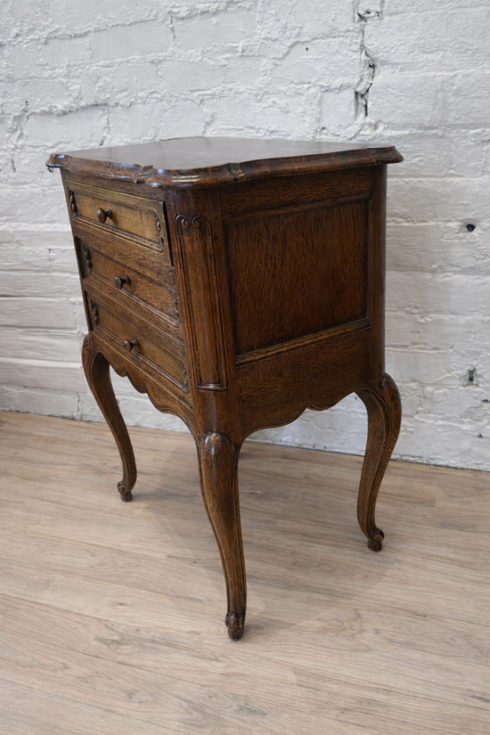 Oak 3-Drawer French Chest with Cabriole Legs