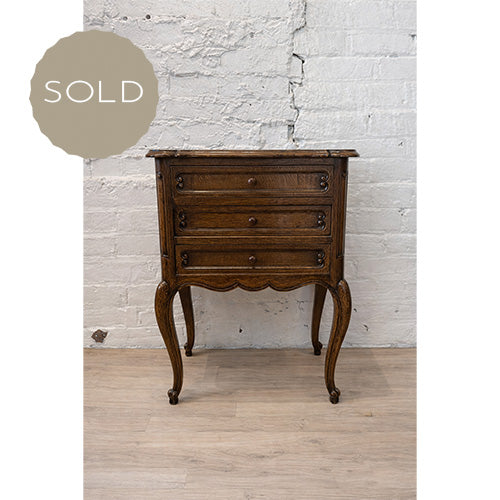 Oak 3-Drawer French Chest with Cabriole Legs