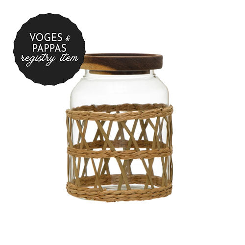 *REGISTRY ITEM: 42 oz. Glass Canister w/Woven Sleeve*