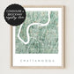 *REGISTRY ITEM: Grass Chattanooga Painted Map Art Print (16x20)*