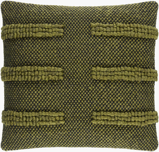 Green Dash Striped Pillow