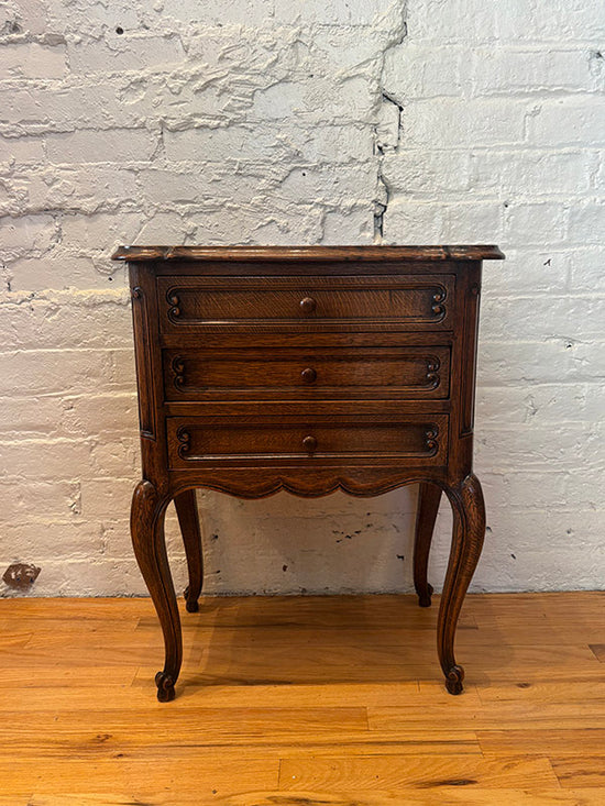 Oak 3-Drawer French Chest with Cabriole Legs