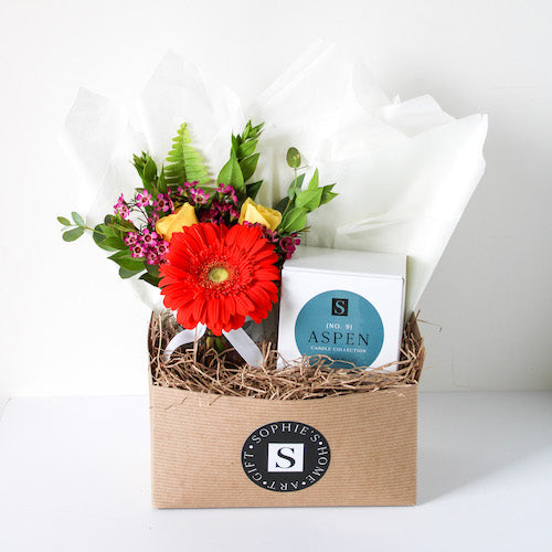 Flower Gift Box + Signature Aspen Candle