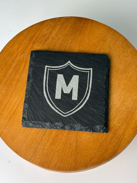 Single Slate Coaster with Monogram Letter
