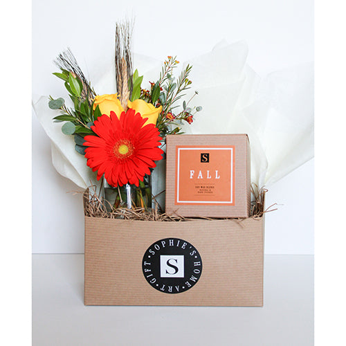 Flower Gift Box + Signature Fall Candle