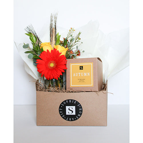 Flower Gift Box + Signature Autumn Candle