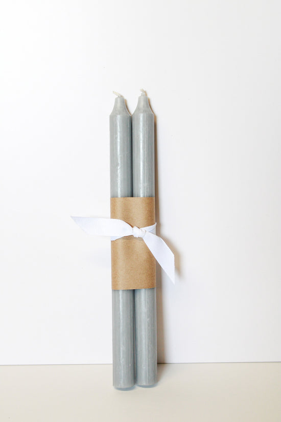 Set of 2 Grey Taper Candles