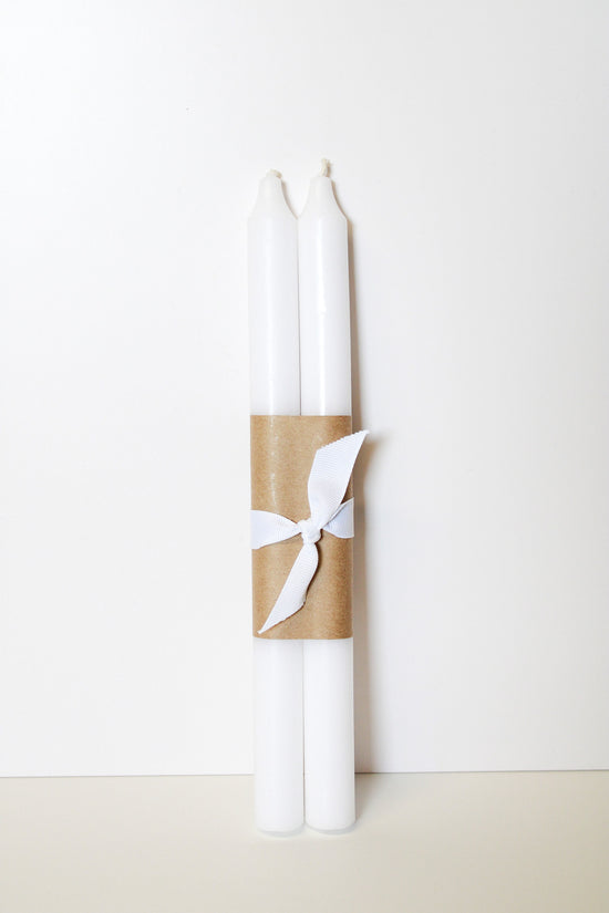 Set of 2 White Taper Candles