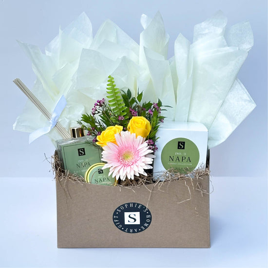 Luxe Gift Box with Mini Vase Flower Arrangement