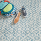 Melange Diamond Blue Machine Washable Rug