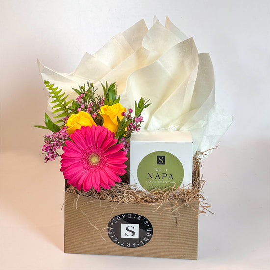 Flower Gift Box + Signature Napa Candle