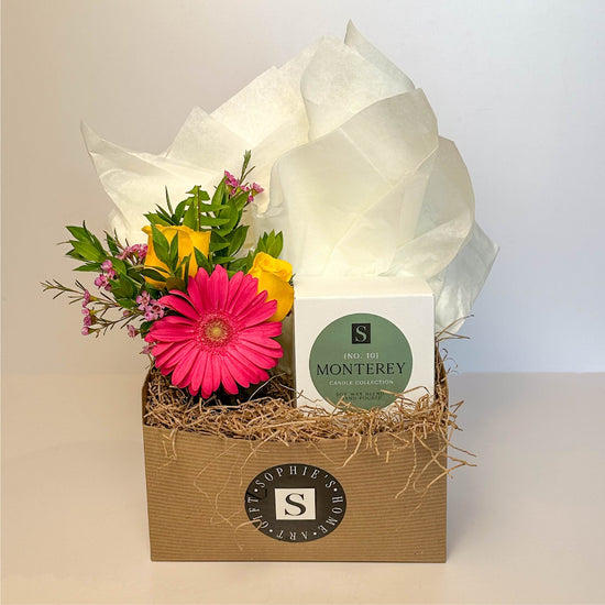 Flower Gift Box + Signature Monterey Candle