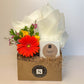 Flower Gift Box + Signature Found Teak Candle