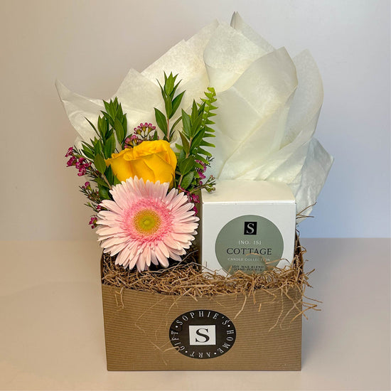 Flower Gift Box + Signature Cottage Candle