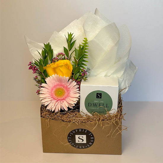 Flower Gift Box + Signature Dwell Candle