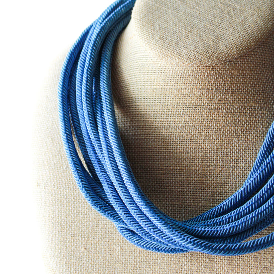 Cobalt Slub 8-Strand Necklace