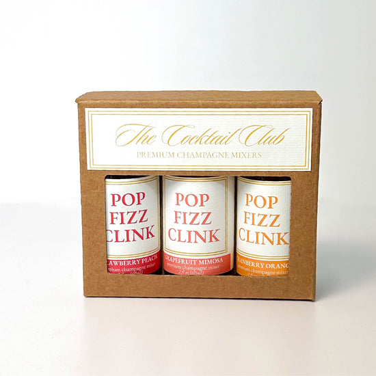 Set of Three Pop Fizz Clink Champagne Mixer Gift Set