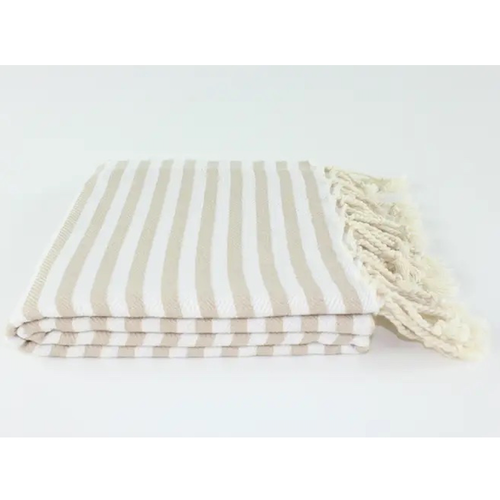 Beige Turkish Striped Towel
