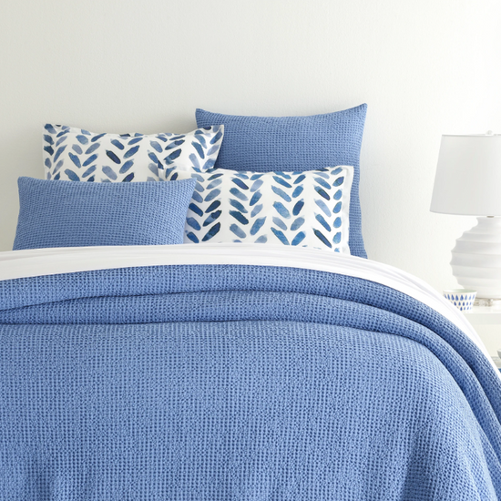 Bubble French Blue Matelasse Coverlet