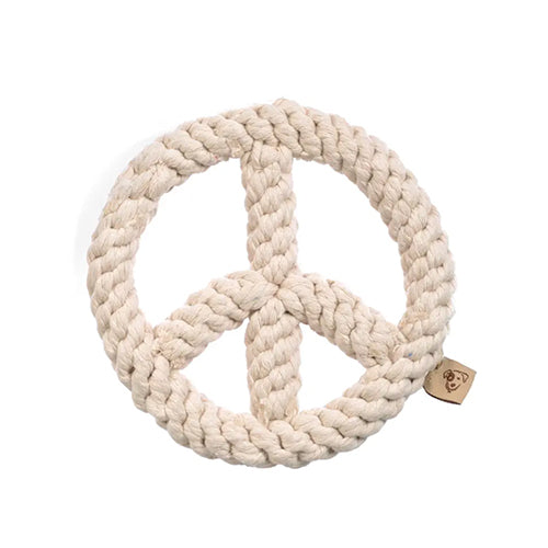 White Peace Sign Rope Toy