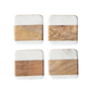 S/4 Marble + Acacia Wood Coasters