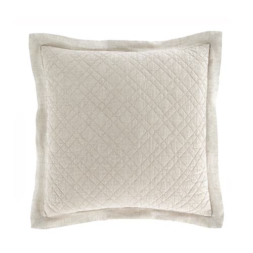 Washed Linen Natural Quilted Sham