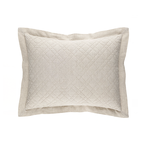 Washed Linen Natural Quilted Sham