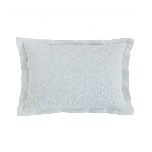 Washed Linen Sky Quilted Sham