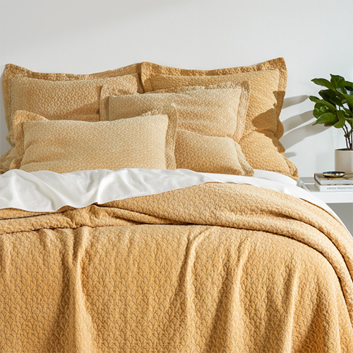 Hawley Ochre Matelasse Coverlet