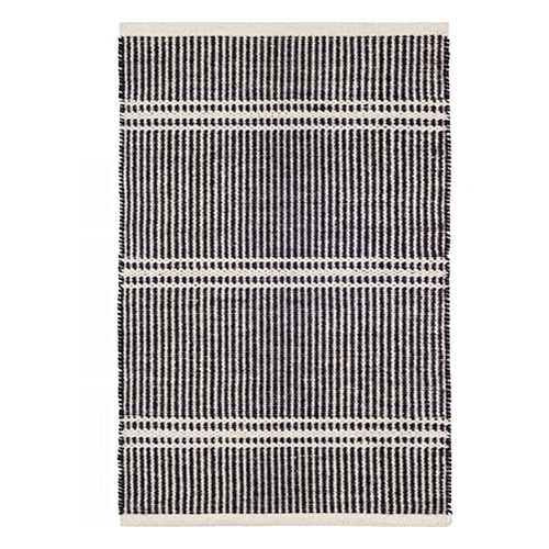 Malta Black Ivory/ Handwoven Wool Rug