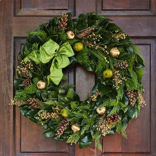Fresh Golden Cedar Wreath